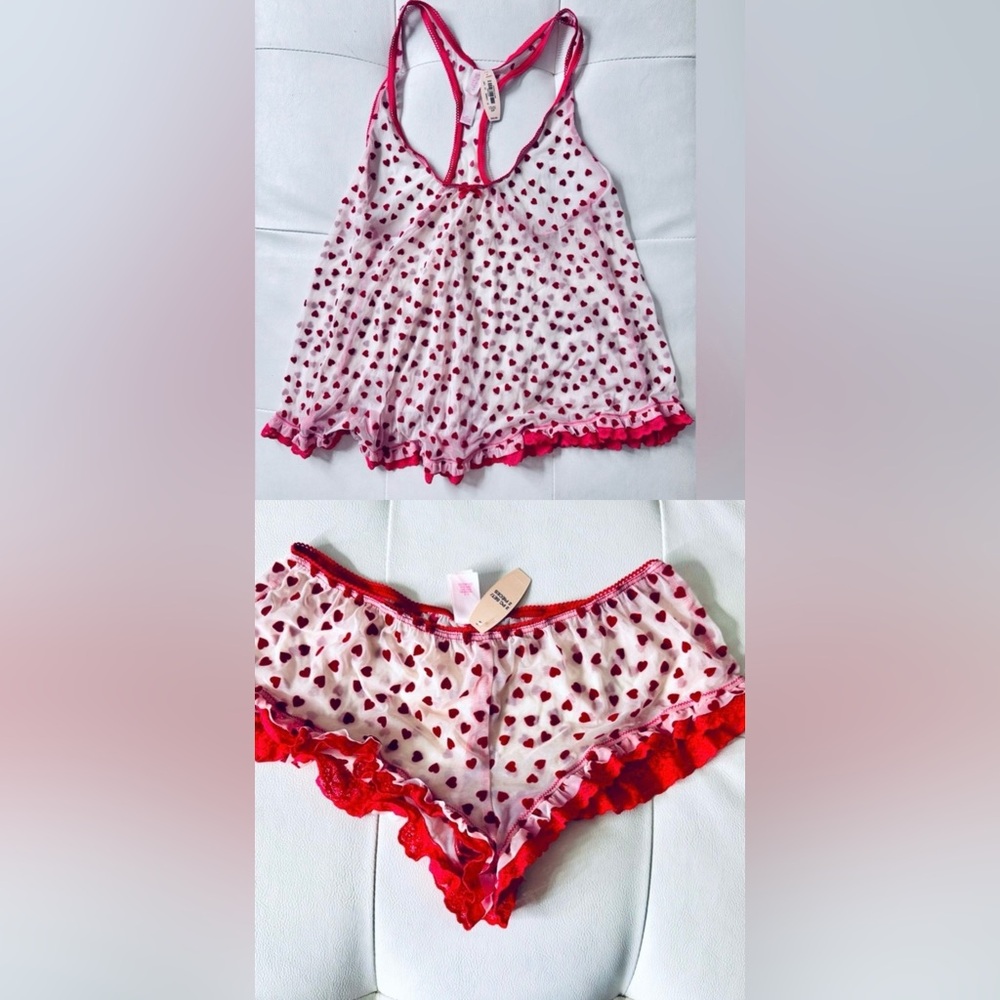 Victoria’s Secret Sexy Sheer Heart Pattern Night Shorts♥️ Size S/Petite